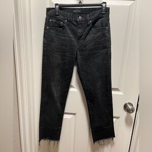 Polo Ralph Lauren | The Waverly Straight High‎ Rise Crop Black Distressed Sz 28